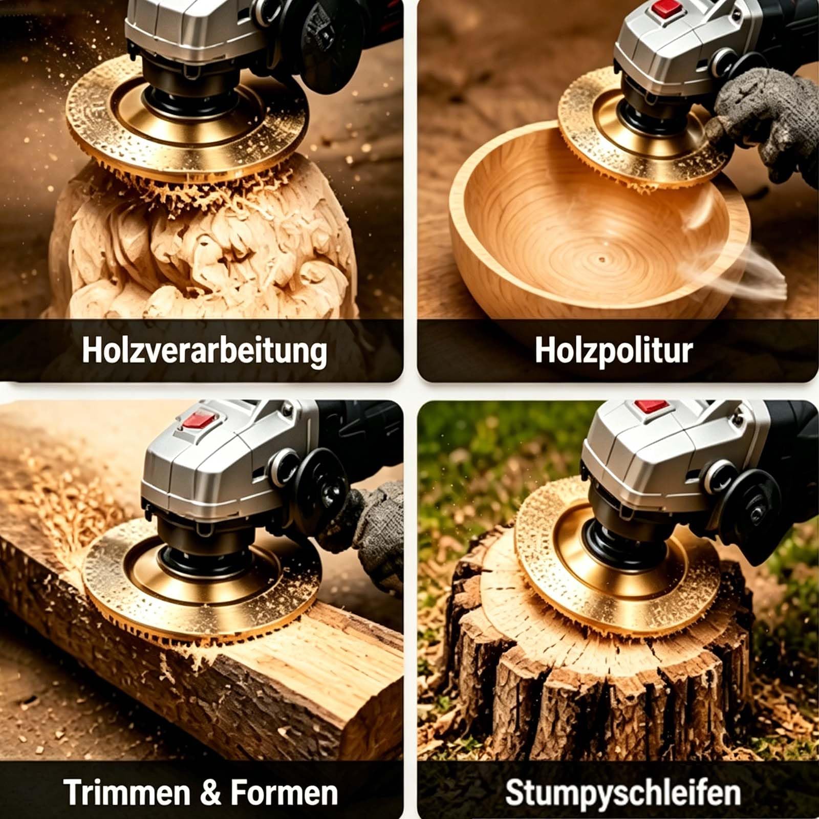 Wolframcarbid Schleifer und Wolframkarbid-Scheibe für Winkelschleifer, Holz Schleifscheibe 125mm, Robustes Rad zum Schnitzen, Schleifscheiben (3pc)