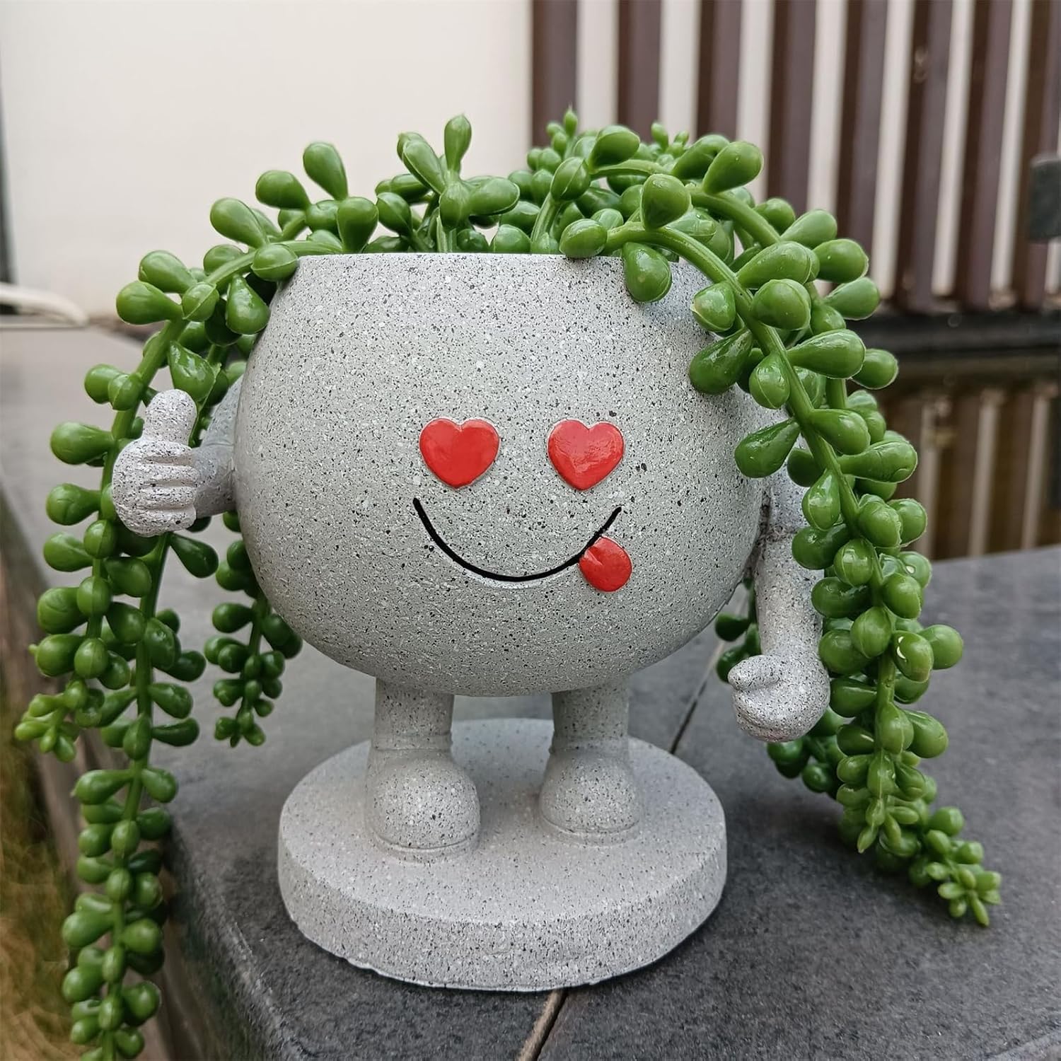 樹脂フェイスプランターポットクリエイティブヘッドフラワー