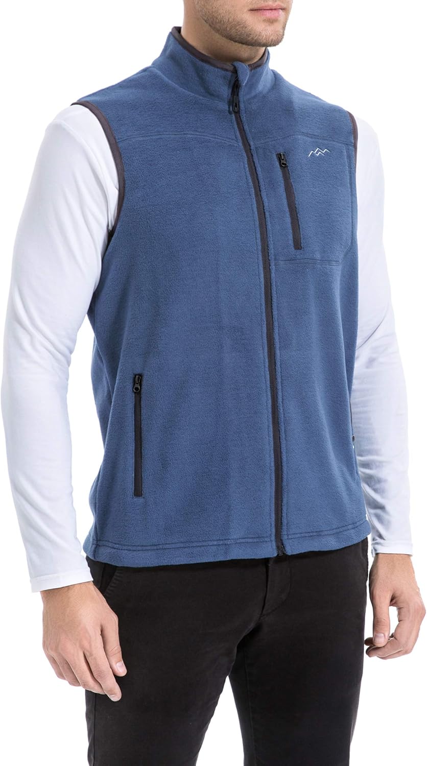 TRAILSIDE SUPPLY CO. Men's Full-Zip Polar Fleece Vest Lightweight Sleeveless Jacket - Image 4