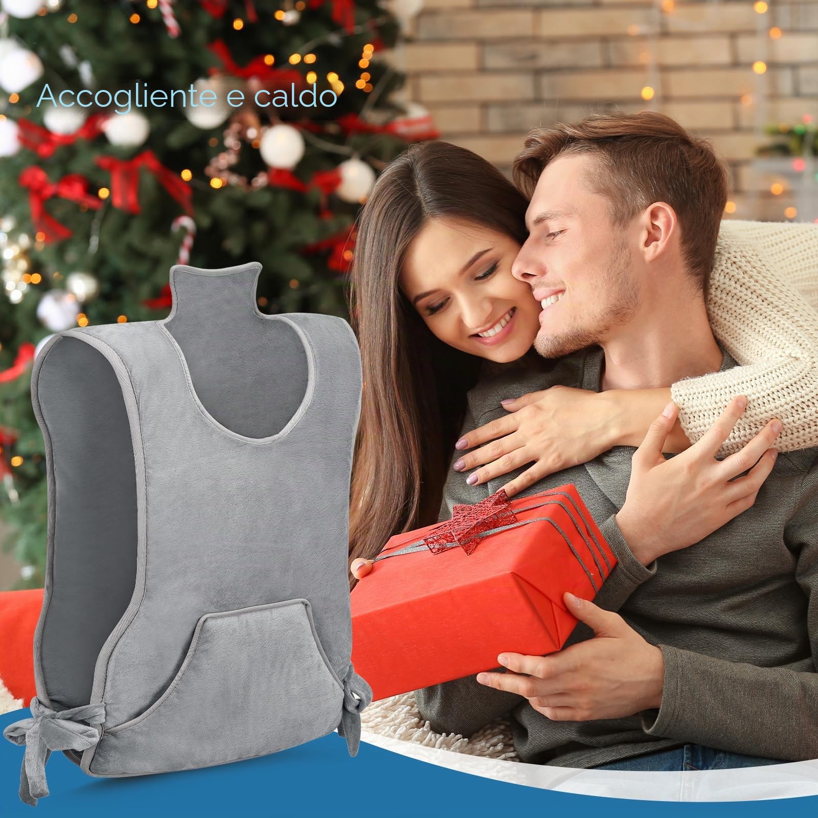 Termoforo Elettrico Cervicale e Spalle, Schiena, Cuscino Termoforo Elettrico 138 x 42 cm, 6 livelli di temperatura con 4 timer, cuscino riscaldante per schiena, Lavabile