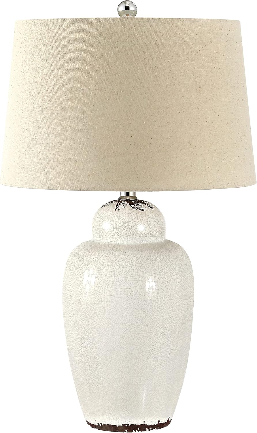 SAFAVIEH Lighting Collection - Emerly Blue Ceramic Table Lamp, 26" Decorative Accent Light with Fabric Shade, E26 Bulb Included (TBL4398A)