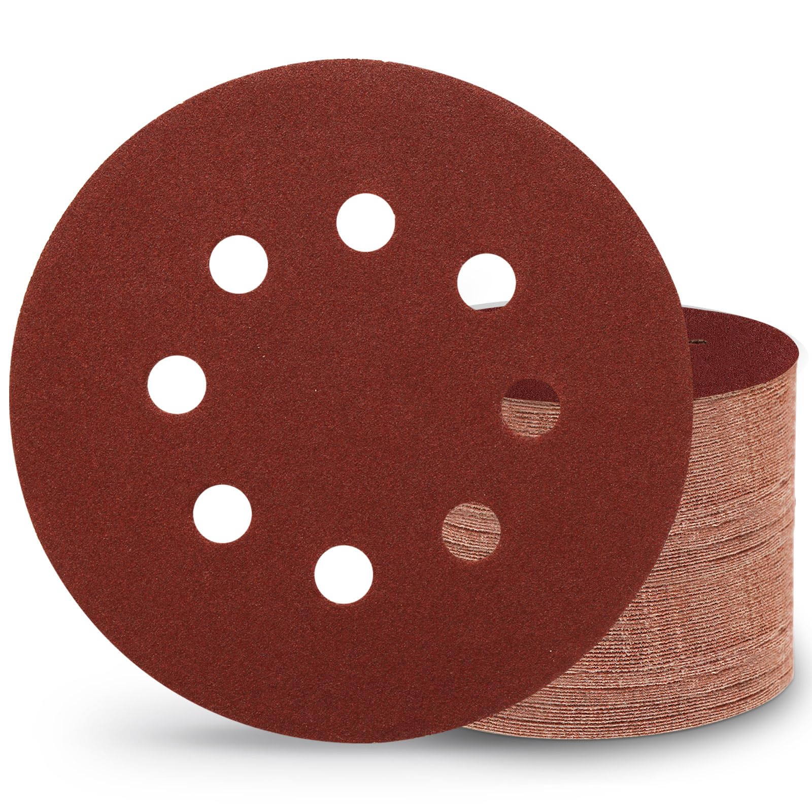 Szarint 5 Inch Sanding Discs Hook and Loop 8 Hole Sandpaper 150 Grit 100 PCS for Random Orbital Sander