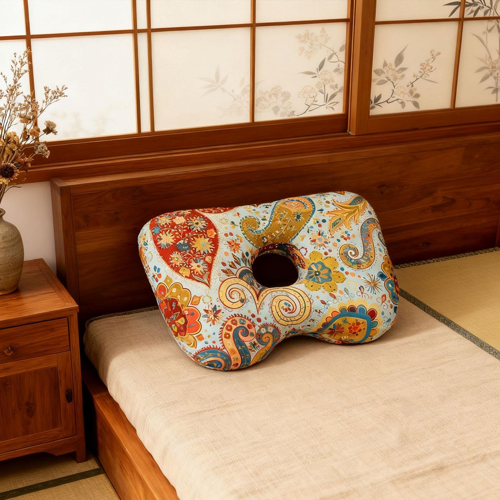 Kolczyki typu „piercing pillow”, Sen boczny. Poduszka z otworem na ucho do pielęgnacji uszu Wielokolorowa