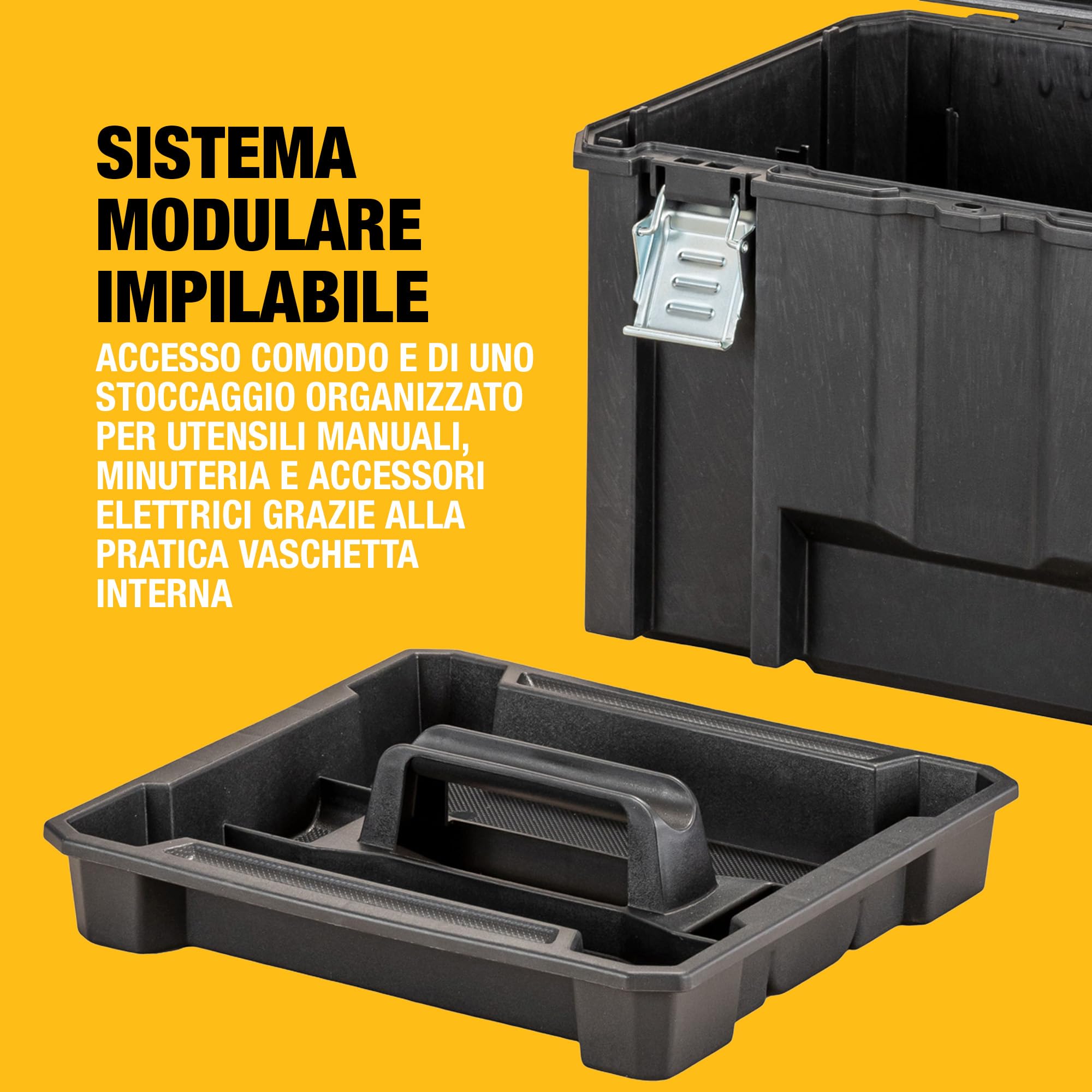 DEWALT TSTAK VI - Unità profonda porta elettroutensili con vasca portaoggetti, DWST83346-1