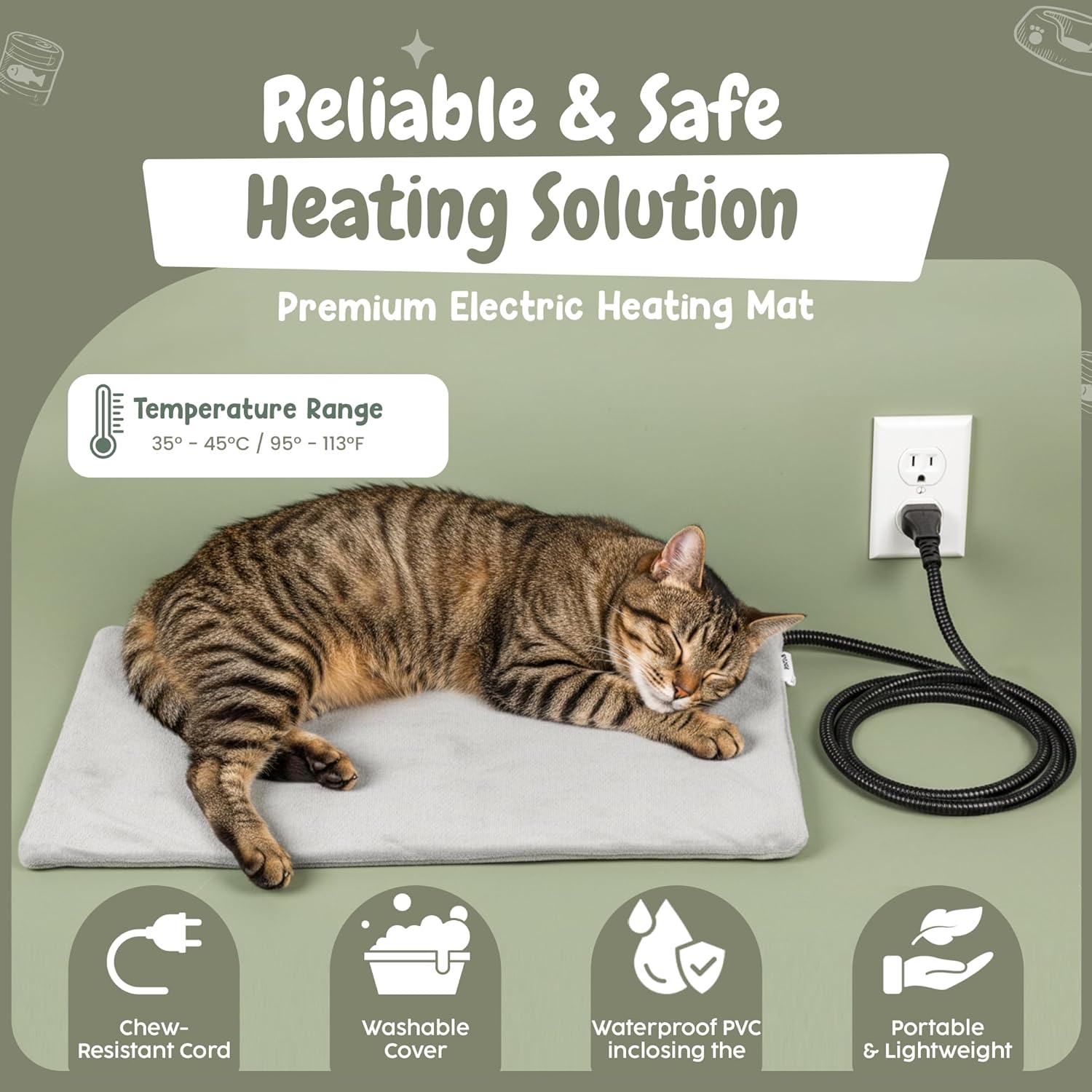 Insulated Heated Outdoor Cat House with Self Warming & Self Cooling Mat – Waterproof Stray & Feral Shelter with Breathable Mesh Door & Elevated Plastic Base for Stray/Barn Cat | Easy Assembly