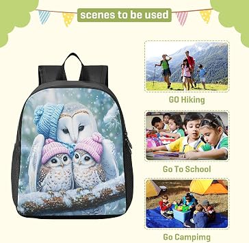 senya Little Kids Backpack Toddler School Elementary Bag Boys Girls S Beautiful White Owl