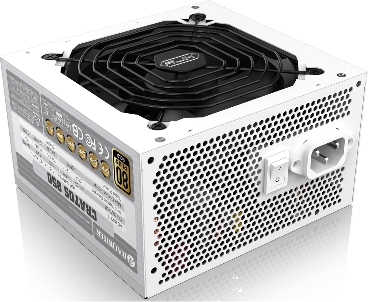 RAIJINTEK CRATOS 850 White, 80PLUS Gold, ATX3.1, 850W, Full Modular Power Supply, 5 Years Warranty (0R30B00008)
