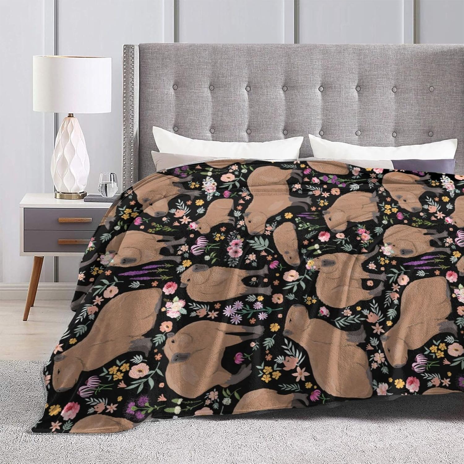 Capybara Blanket Capybara Gifts Animal Lover Capybara Plush Birthday Decoration for Girls Boys Kids Blanket for Bedroom Couch Sofa Bedroom Camping Travel Women Men, 40"x50" - Image 4