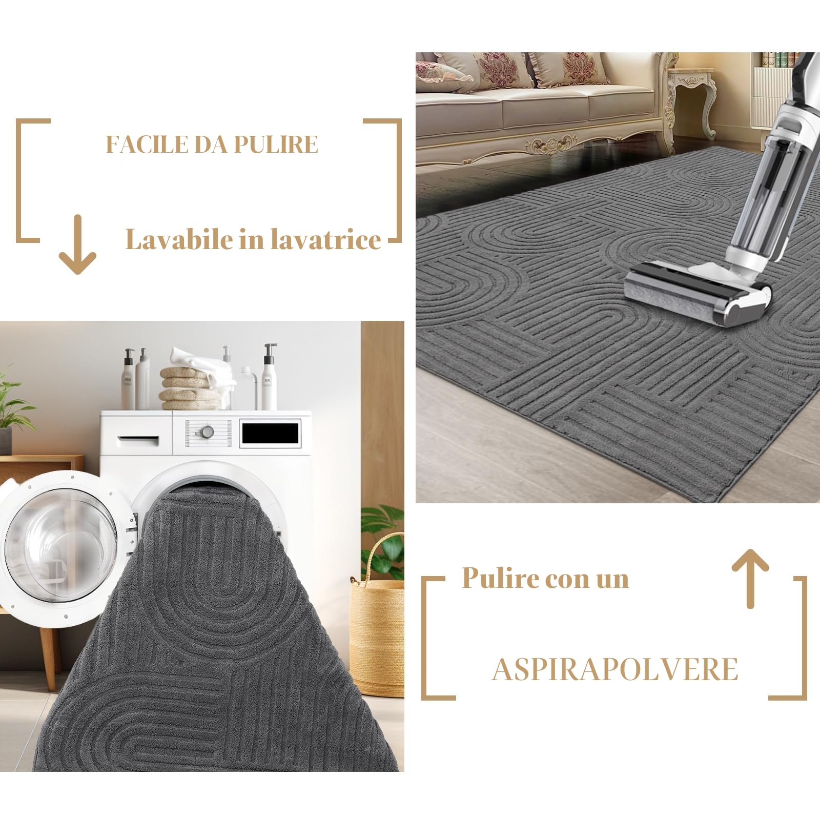 Enyhom Tappeto Salotto Grande Morbido 140 x 200 cm, Moderno Tappeto Camera da Letto Lavabile in Lavatrice, Antiscivolo Tappeti Salotto Non Perde Pelo Tappeto per Soggiorno, Camera da Letto