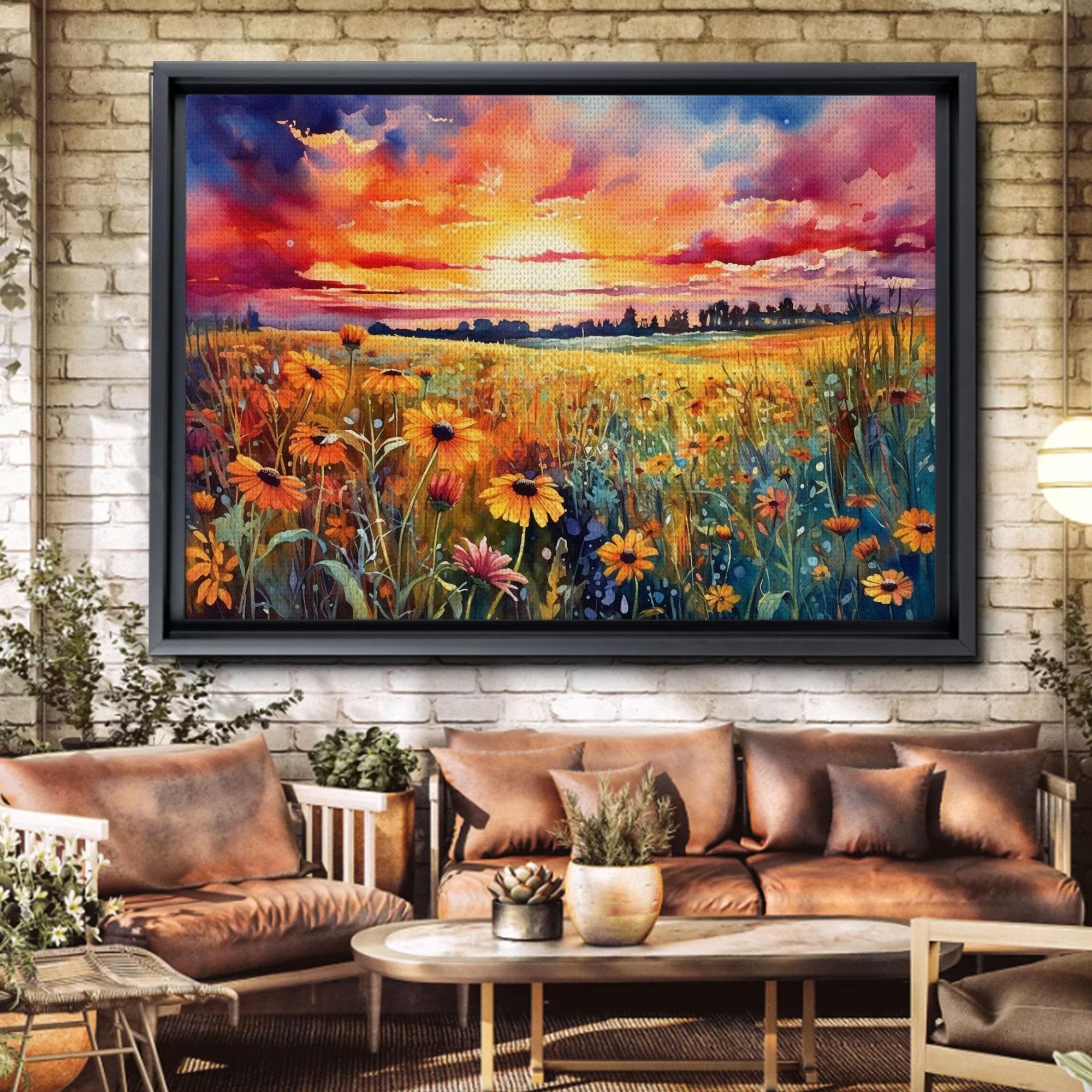 海外購入 洋書 Wildflowers in Watercolour＊インテリア Amazon.com: Wildflower Field Landscape Print - Floral Wall Art