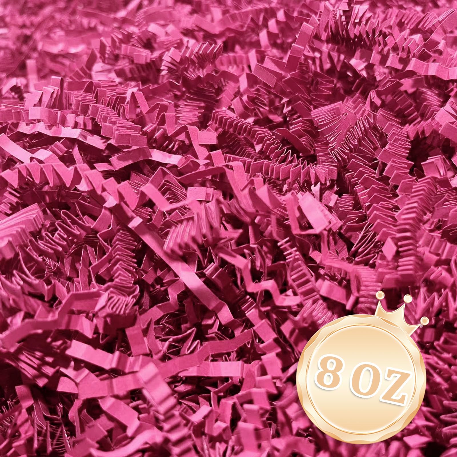 Zankubom 1/2LB Fuschia Crinkle Cut Paper Shred Filler Great for Gift Wrapping, Fuschia Basket Fillers, Birthday, Gift Wrapping, Anniversary, Valentine's Day Christmas Party Decor Filling Supplies