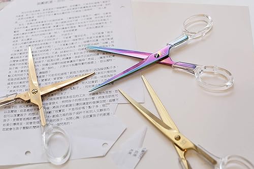 Miniatura 3 de DS DRAYMOND STORY - Tijeras de oficina acrílicas multicolor (7 pulgadas) - Papelería de escritorio (ideas de regalo de cumpleaños para mujeres)