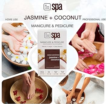 Amazon.com : Jasmine + Coconut 4-in-1 Manicure & Pedicure Spa Set