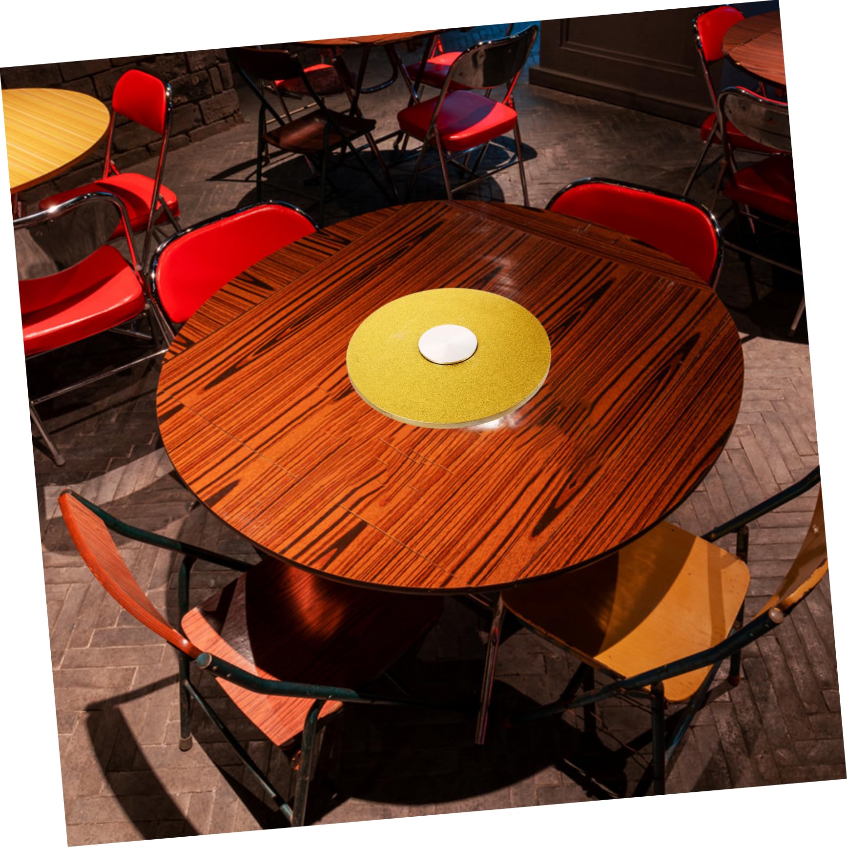 Alipis Plateau Tournant en Verre Trempé Rond en Aluminium pour Table
