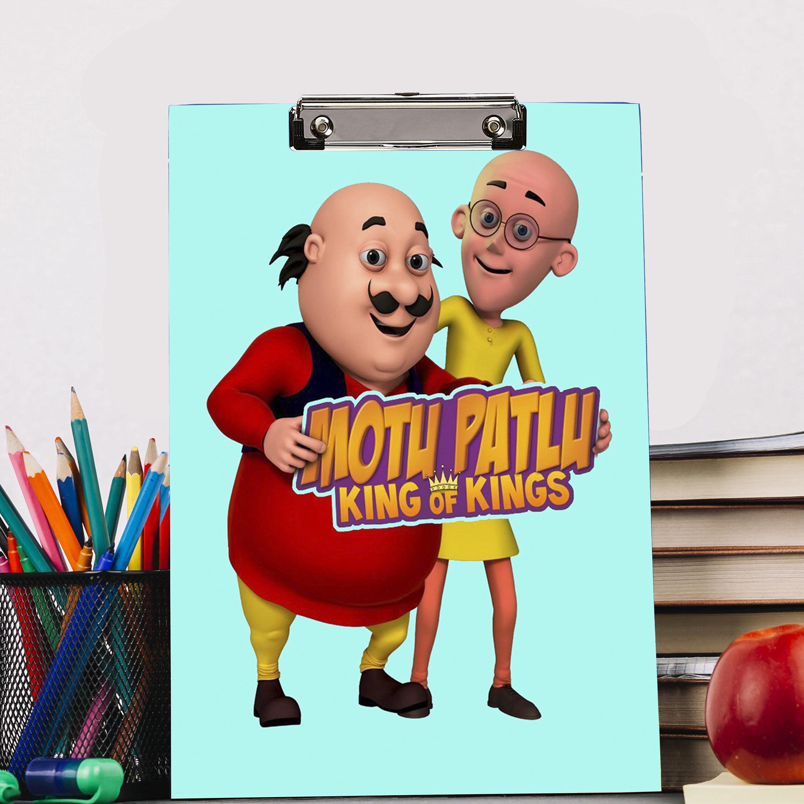 BP DESIGN SOLUTION Motu Patlu Reprint Clip Board Examination Pad for Shop, Medical,Grocery Size 14x10