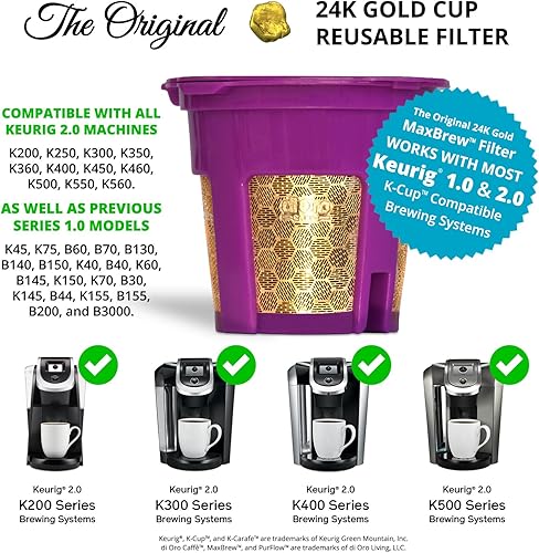 Miniatura 2 de MaxBrew 24 K Gold K-CUP filtro reutilizable para Keurig 2,01,0 K-CUP