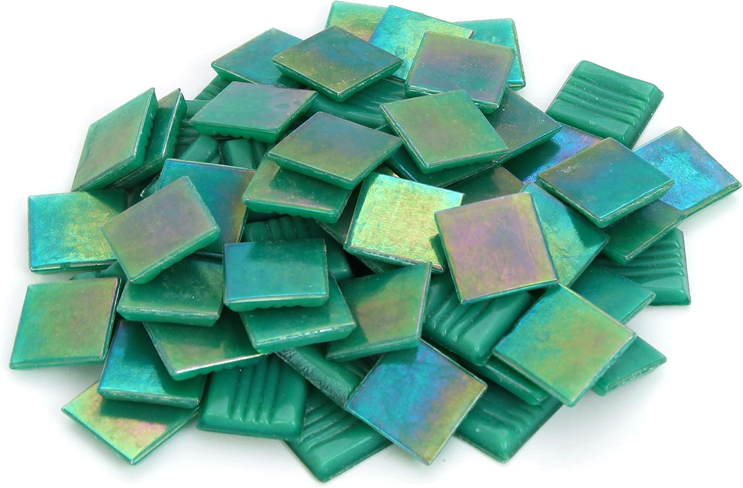 4/10 Inch (10mm) Iridescent Baby Blue Mosaic Tile, 3 Pound (48 oz) Bulk Assortment of Mosaic Tiles