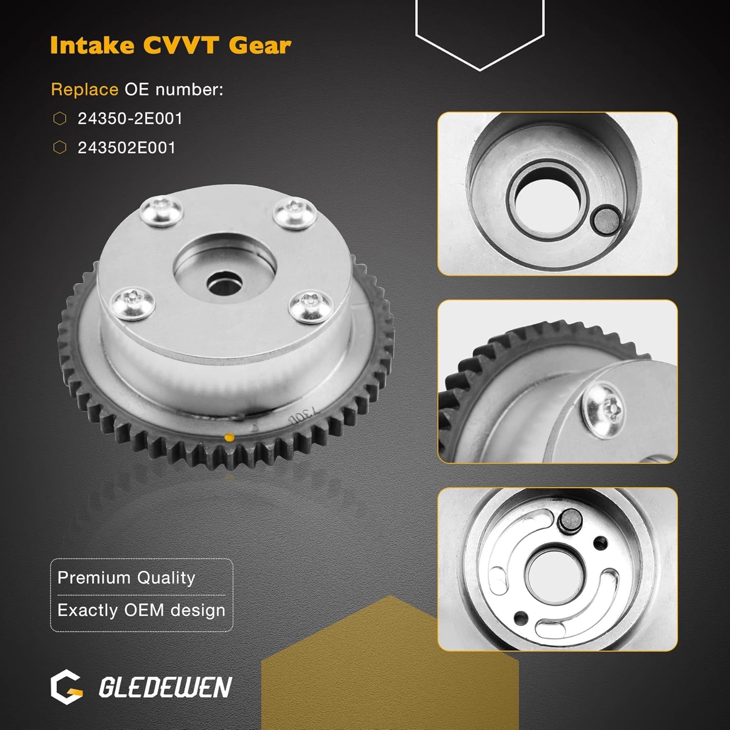 Timing Chain Kit With Intake/Exhaust VVT Gear Sprocket, Compatible with 2011-2014 Hyundai Elantra Cpupe 2012-2013 KIA Soul, 1.8 2.0L Engine, Replace# 24350-2E001 24370-2E000 24410-2E000 918-795