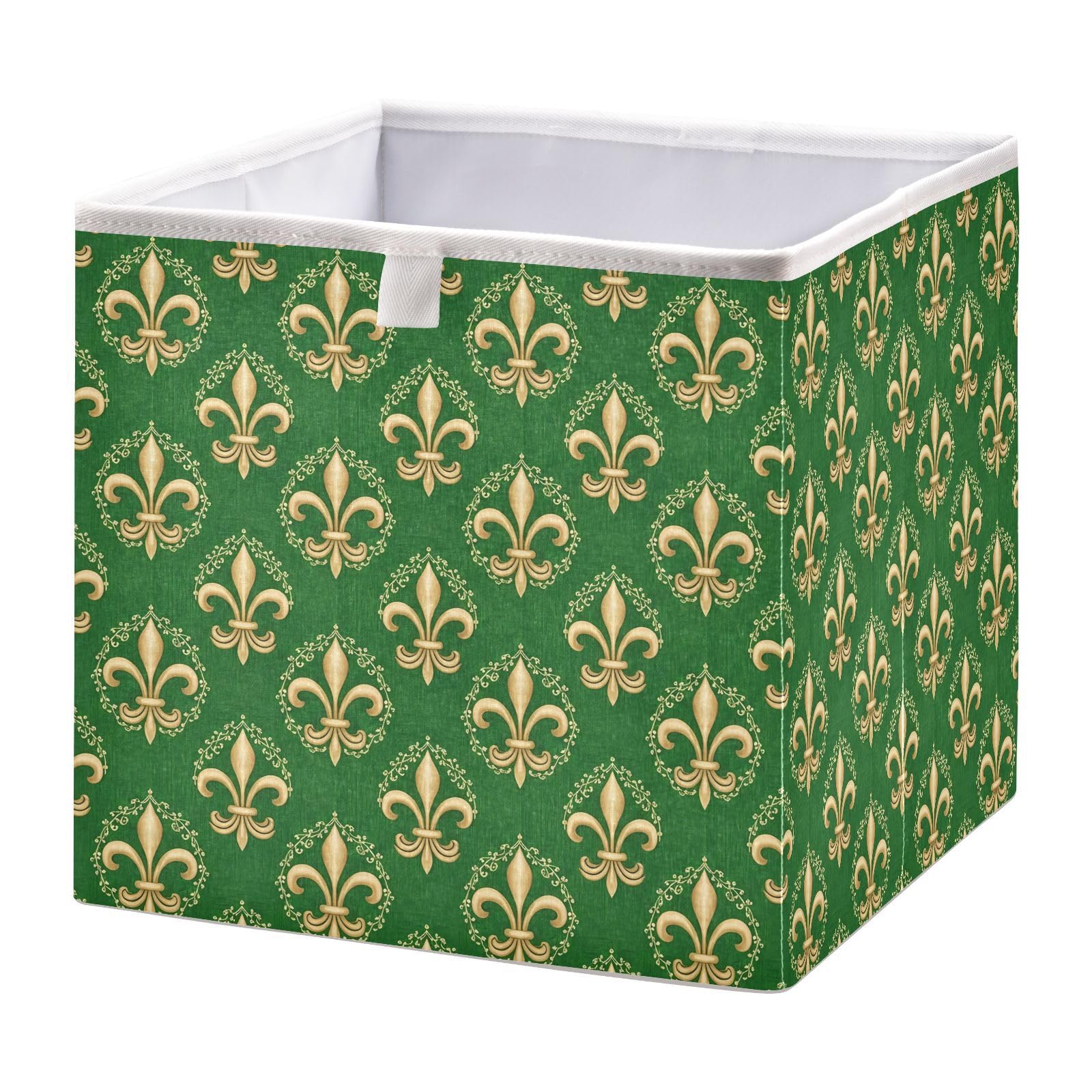 Ewusp Mardi Gras Cube Storage Boxes 28x28 cm Foldable Closet Organiser Bin Holiday Basket Baby Basket for Nursery Bedroom Office