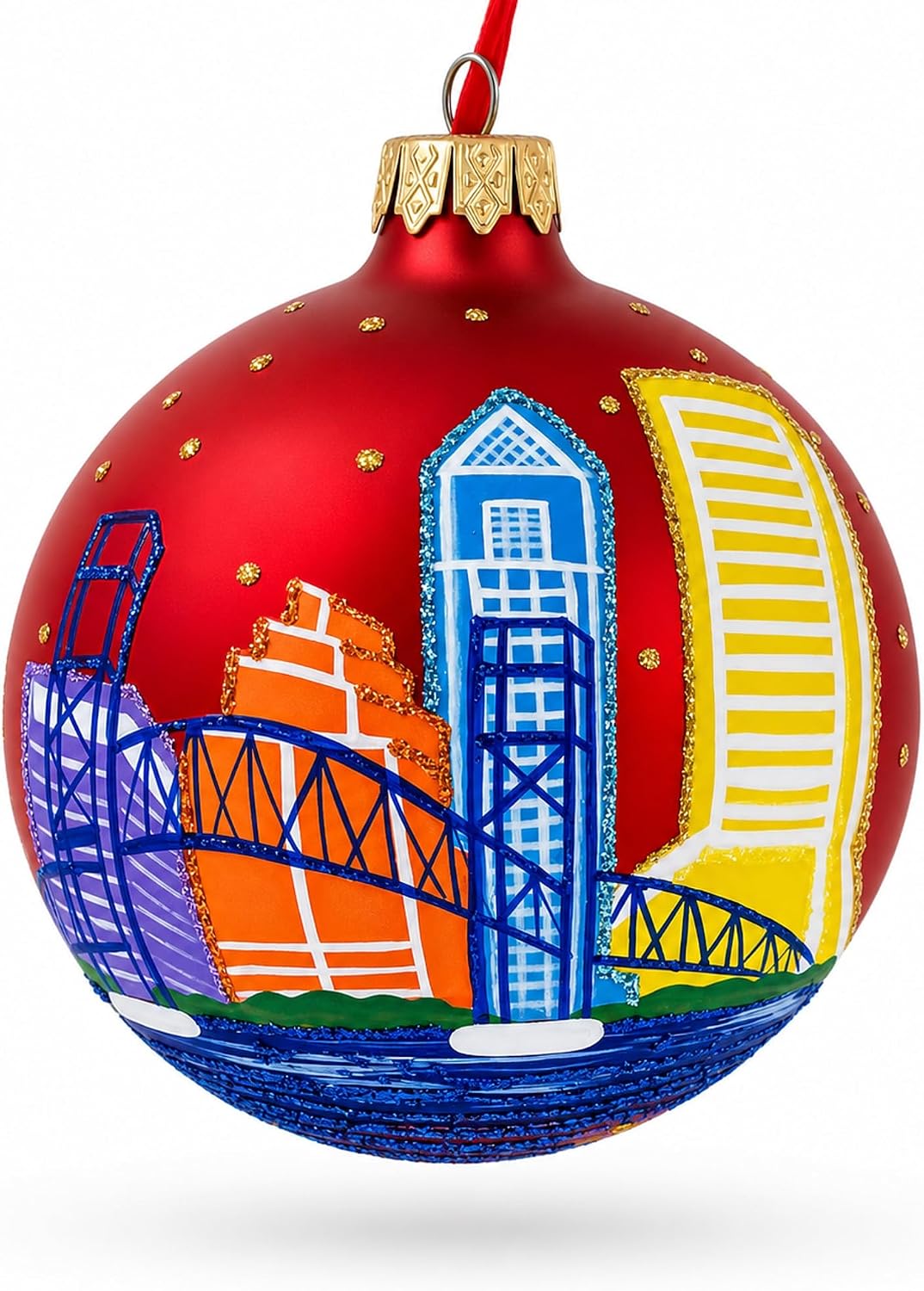 Jacksonville, Florida Glass Christmas Ornament 3.25 Inches