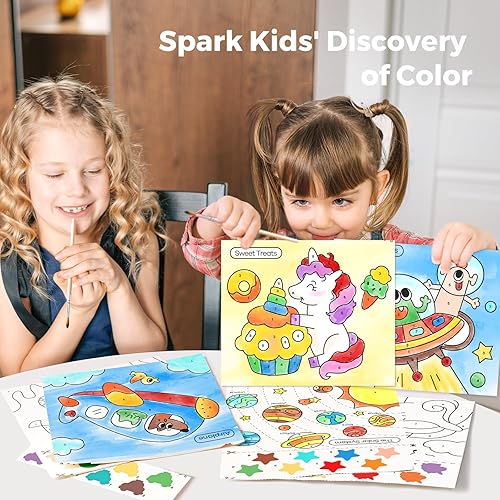 Miniatura 5 de Libros de pintar con agua para niños pequeños, actividad de pintura de acuarela sin desorden para niños de 1-3, 2-4, 4-6 años, regalo de arte y