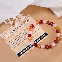 Vista 195 de MASSIVE BEADS Pulsera elástica de yoga hecha a mano con piedra natural, cristal curativo, energía, regalos para adultos unisex de 0.157 in, 0.236