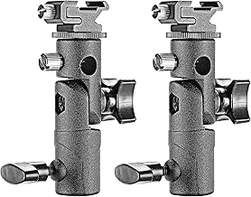 Neewer 2 Pack Professional Universal Swivel Camera Flash Mount E Type with Umbrella Holder for Canon, Nikon, Pentax, Olympus and Other Flashes, Studio Light, Light