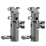Neewer Professional Universal E Type Camera Flash Speedlite Mount Swivel Light Stand Bracket with Umbrella Holder for Canon Nikon Pentax Olympus and Other Flashes, Studio Light, LED Light(2 Pack)
