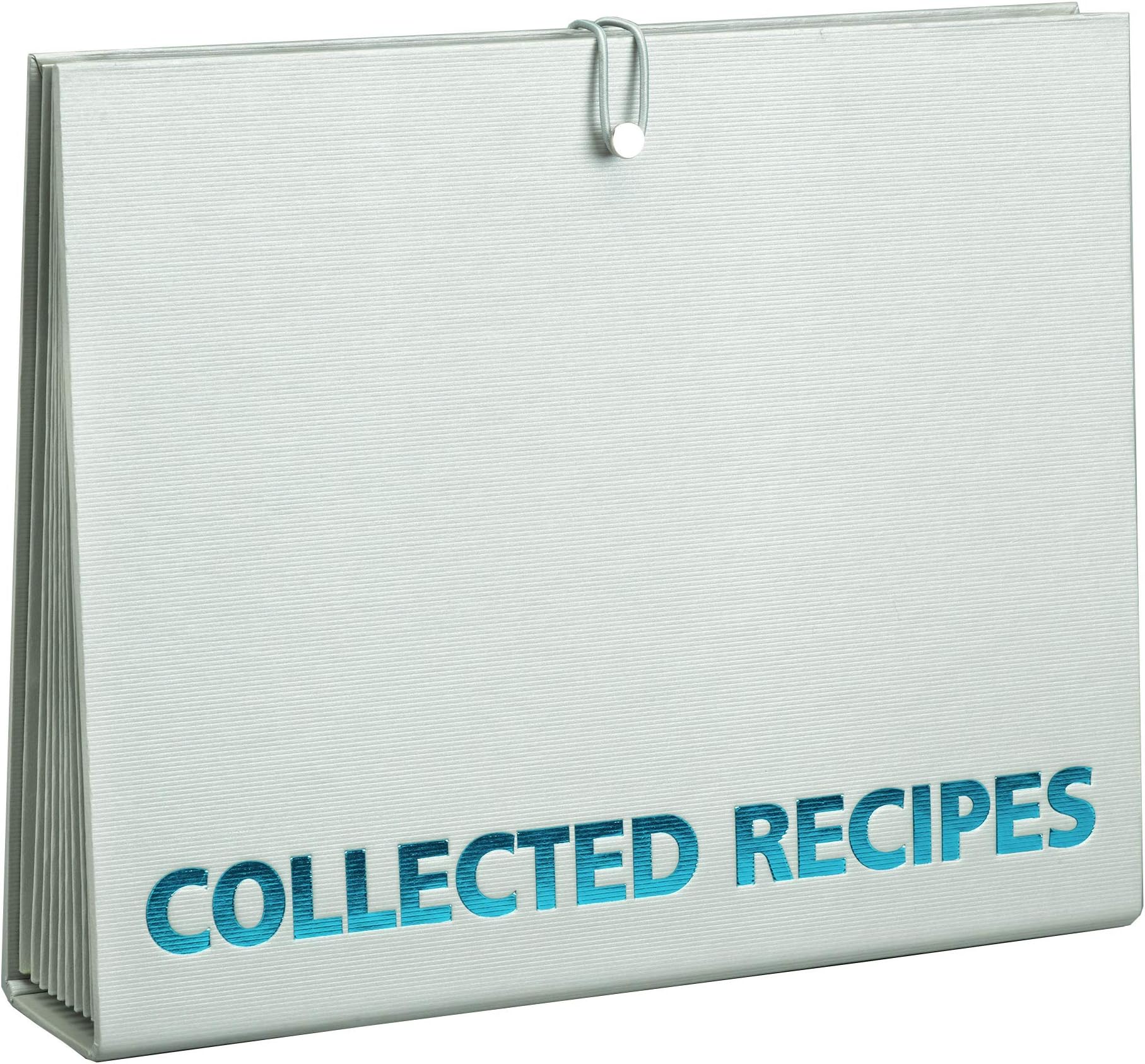 Meadowsweet Kitchens Accordion File Recipe Organizer - Turquoise & Gray