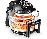 Emperial Digital Halogen Oven 12-17L Air Fryer with Hinged Lid – 10 Pre-Set Modes, Includes Accessories Pack, Timer, Adjustable Temperature Control & Extender Ring