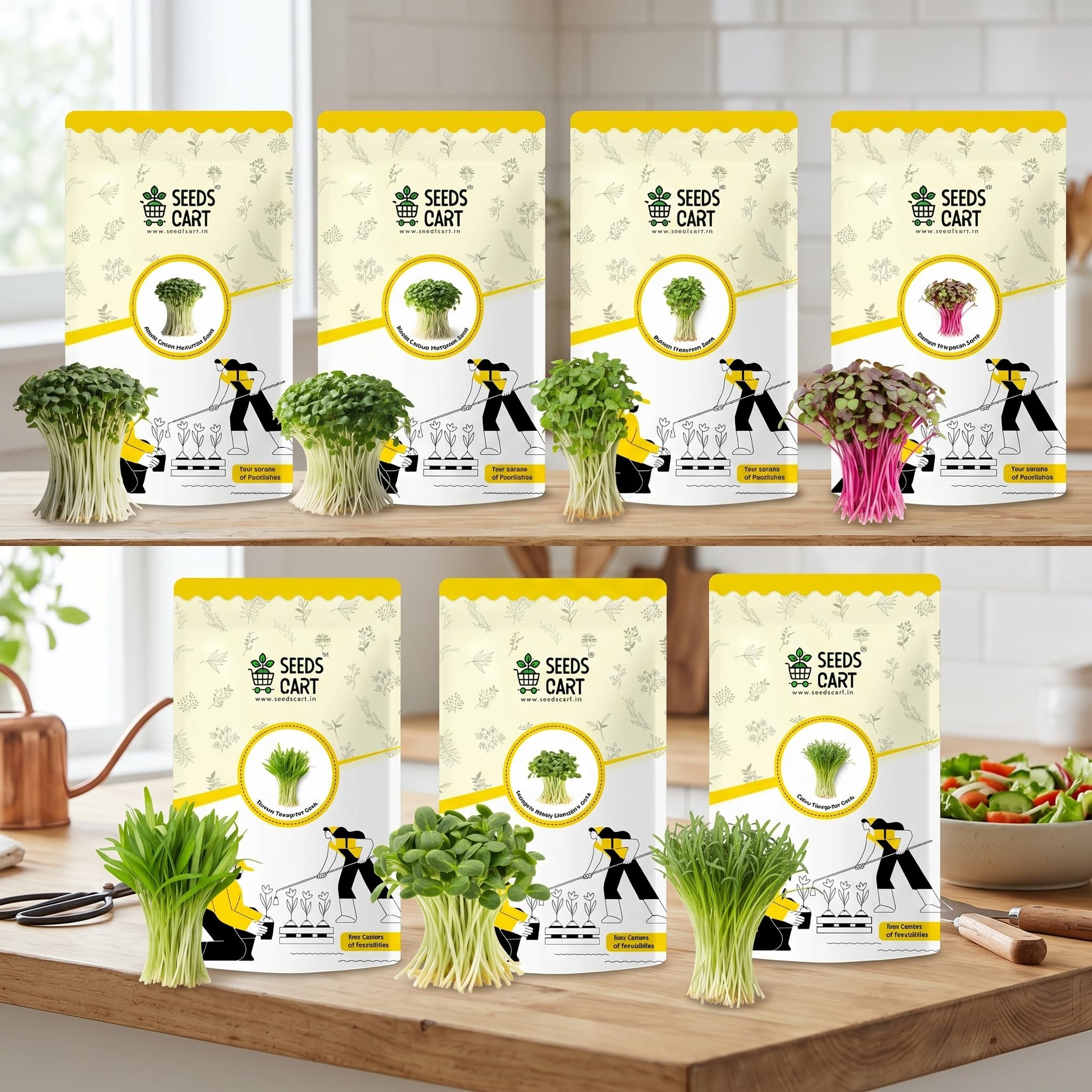Seeds Cart 7 in 1 Microgreens Seed Combo – 7 Varieties | Broccoli, Spinach (Palak), Fenugreek (Methi), Beetroot, Radish Golden, Mustard & Onion | High Yield, Non-GMO, Chemical-Free Seeds-image-23