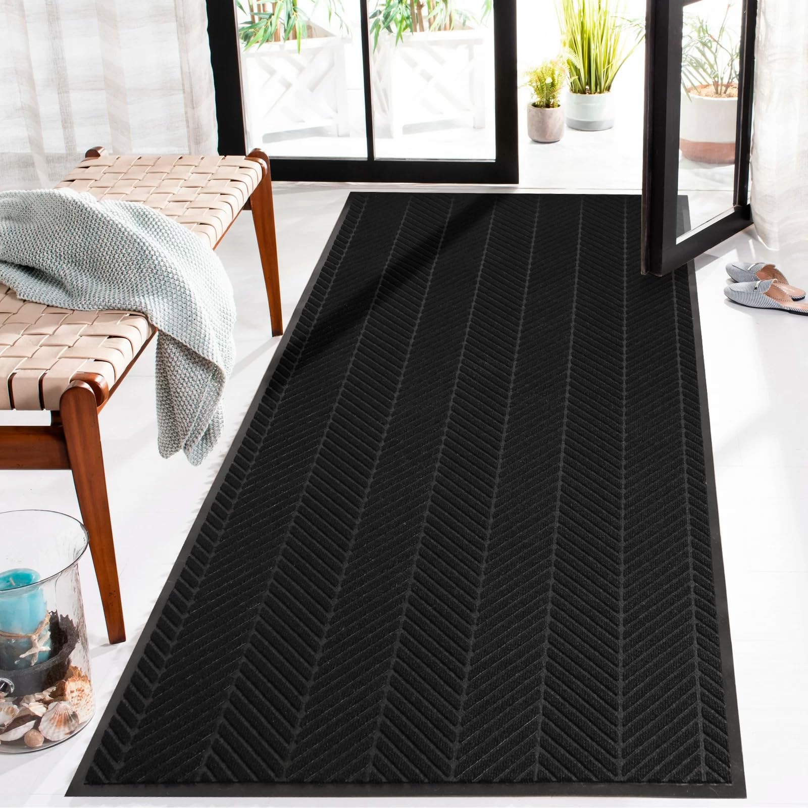 3′x5′ Heavy Duty Front Door Mat Indoor Outdoor Entrance, Non-Slip Entry Rug