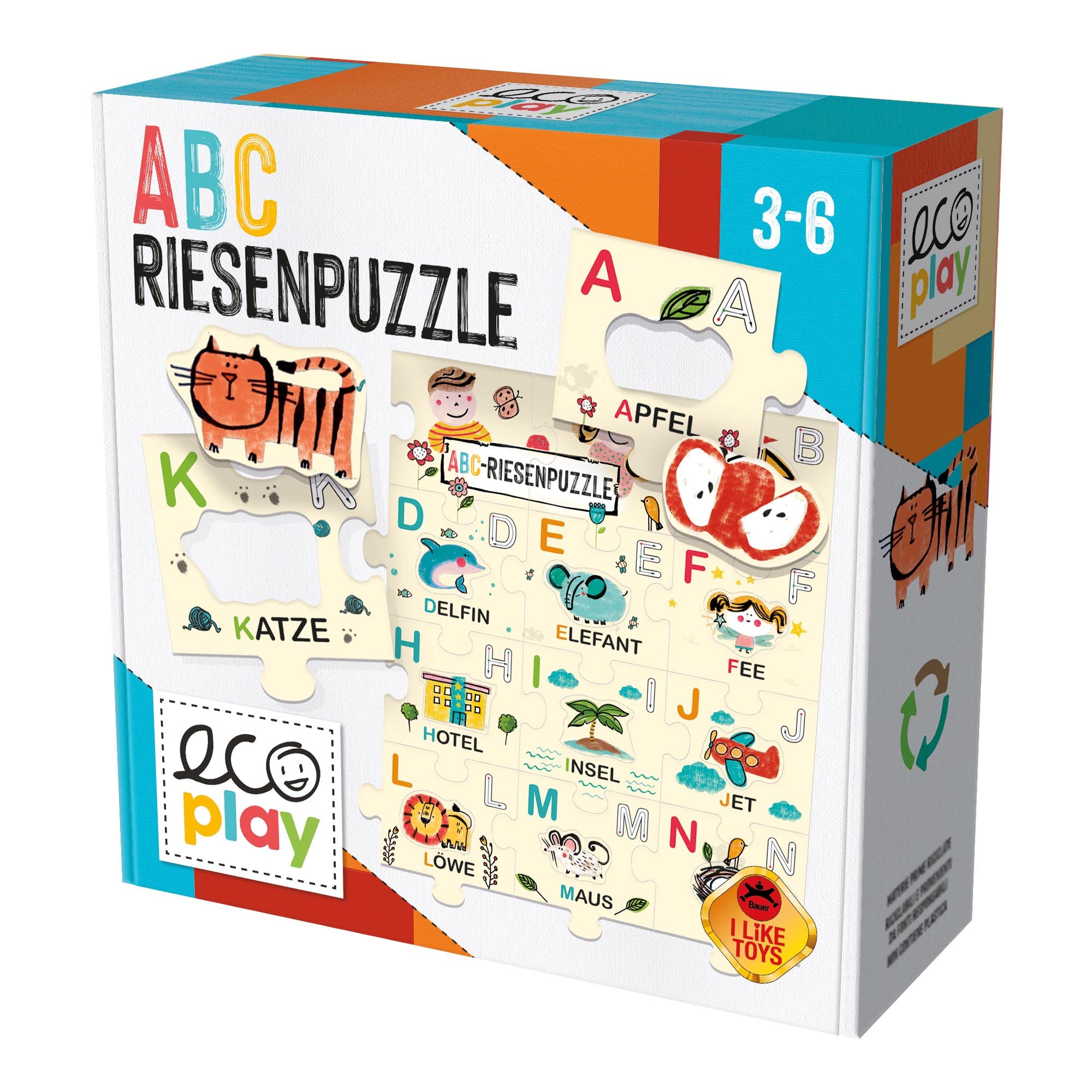 Headu DE52637 ABC Giant Puzzle Educational Game Montessori Blue