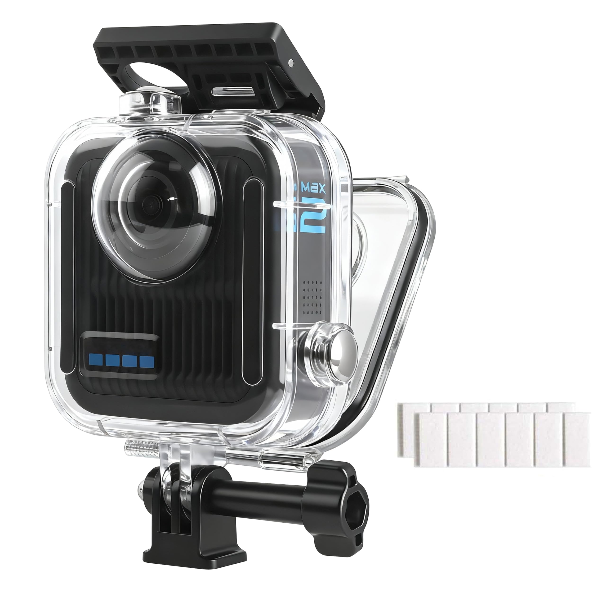 FitStill La funda protectora impermeable de 40 m / 131 pies solo es adecuada para Go Pro Max 2, lente de vidrio óptico a prueba de polvo e impermeable, carcasa sumergible submarina, Max 2 accesorios