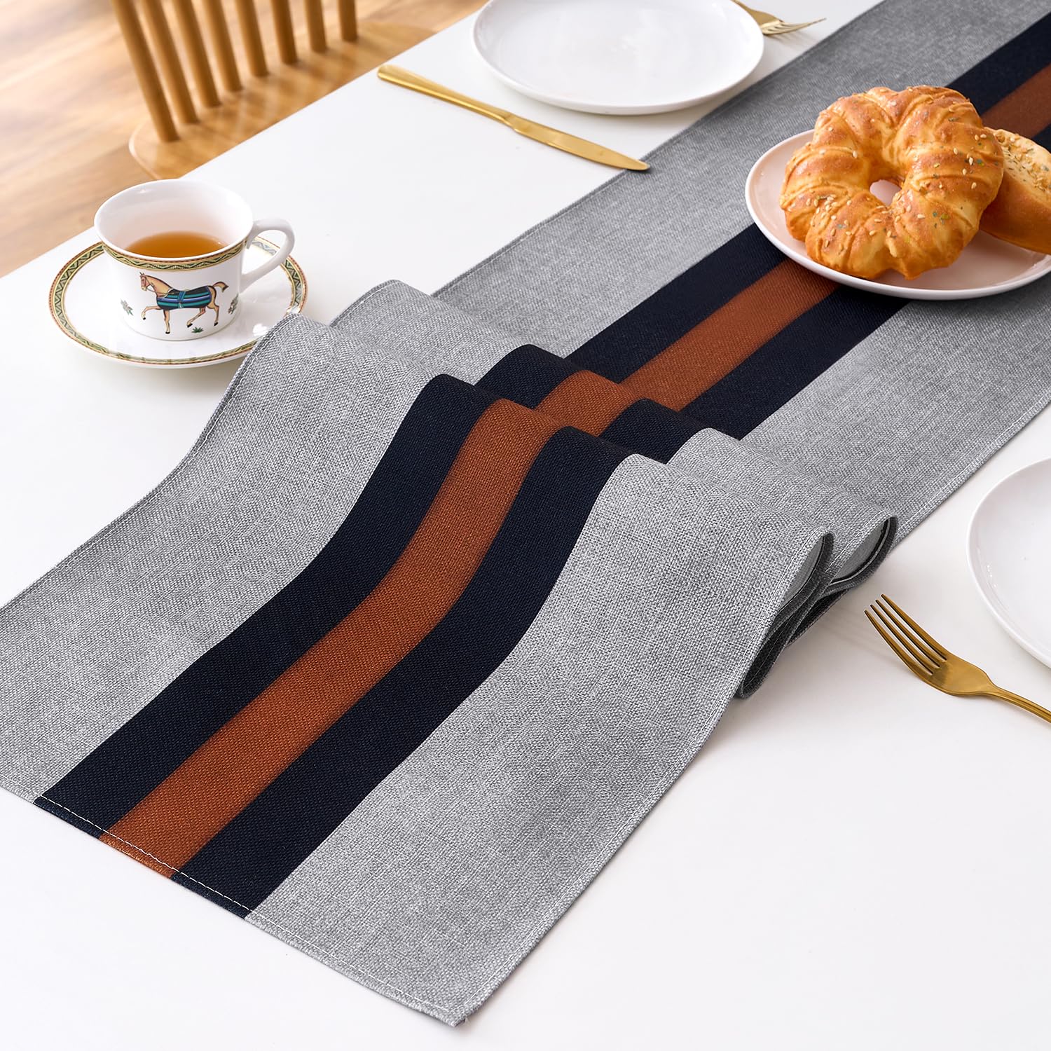 Runner da tavolo in bianco e nero con nappe, decorazione da tavola in tessuto boho, per sala da pranzo, feste (nero, 30 x 200 cm