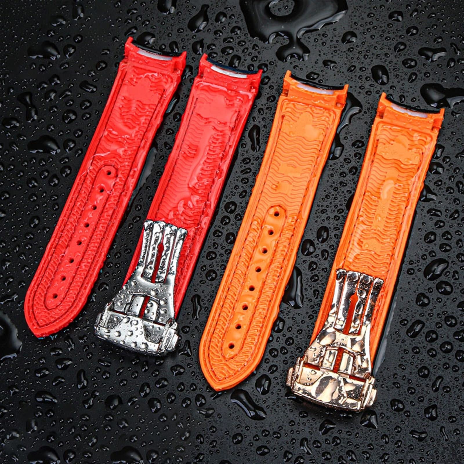 Uhrenarmband für Omega 300 SEAMASTER 600 PLANET OCEAN Silikon Nylon Armband Uhrenzubehör Uhrenarmband Kette 20 mm 22 mm Gürtel (Farbe: Schwarz Orange SK, Größe: 22 mm), 22 mm, Achat