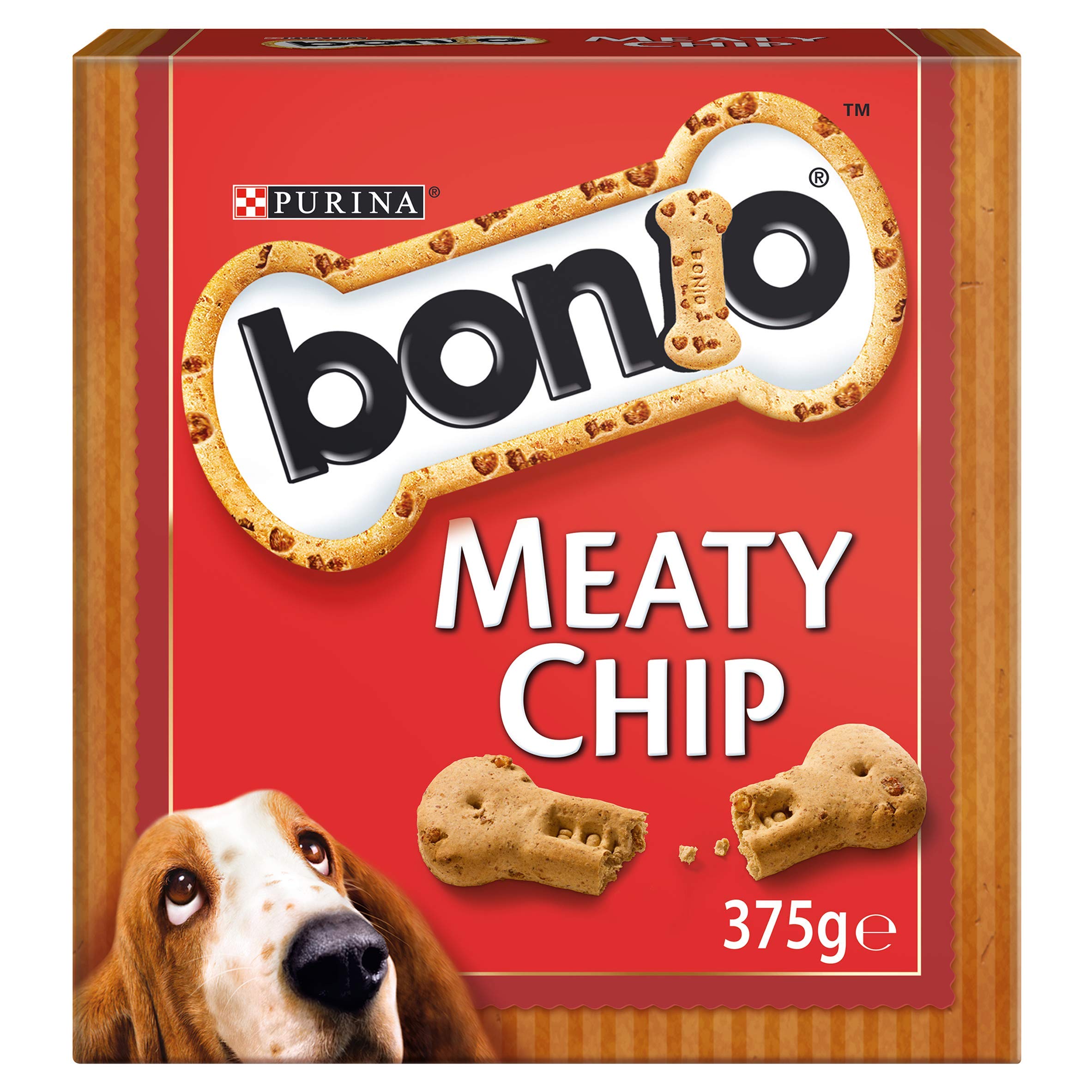 Bonio Meaty Chip Dog Biscuits 375g, Pack of 5