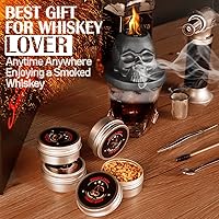 Vista 6 de Cocktail Smoker Kit with Torch, Anmyox Whiskey Smoker Infuser Kit with Gift Box, Bourbon Whiskey Set Gift for Men,Skull old Fashioned Smoker Kit for