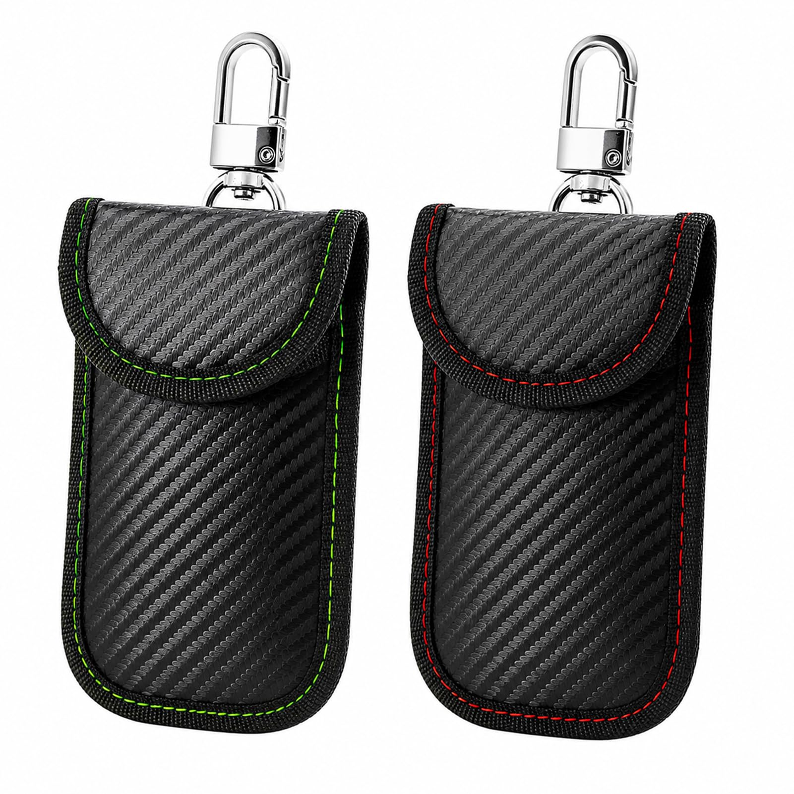2 Stück RFID-Schutzhülle für Autoschlüssel, Schutzhülle für Schlüssel, Fernbedienung, Schutz gegen Diebstahl, Relais für Fernbedienung, kompaktes Format 12 x 8 cm, Carbonfaser-Effekt