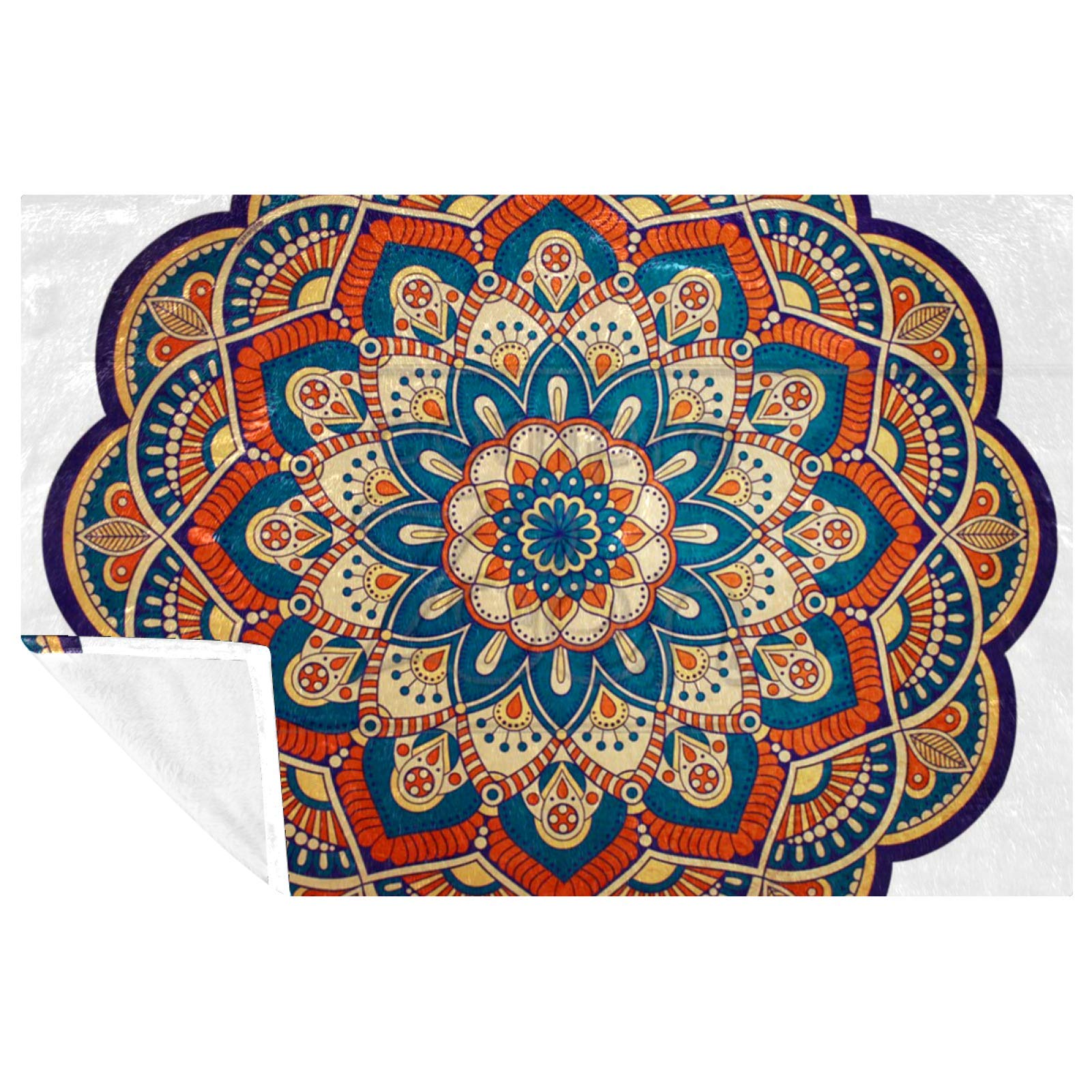 Plaid doux contre le froid sur le canapé ou au camping motif floral 150x100