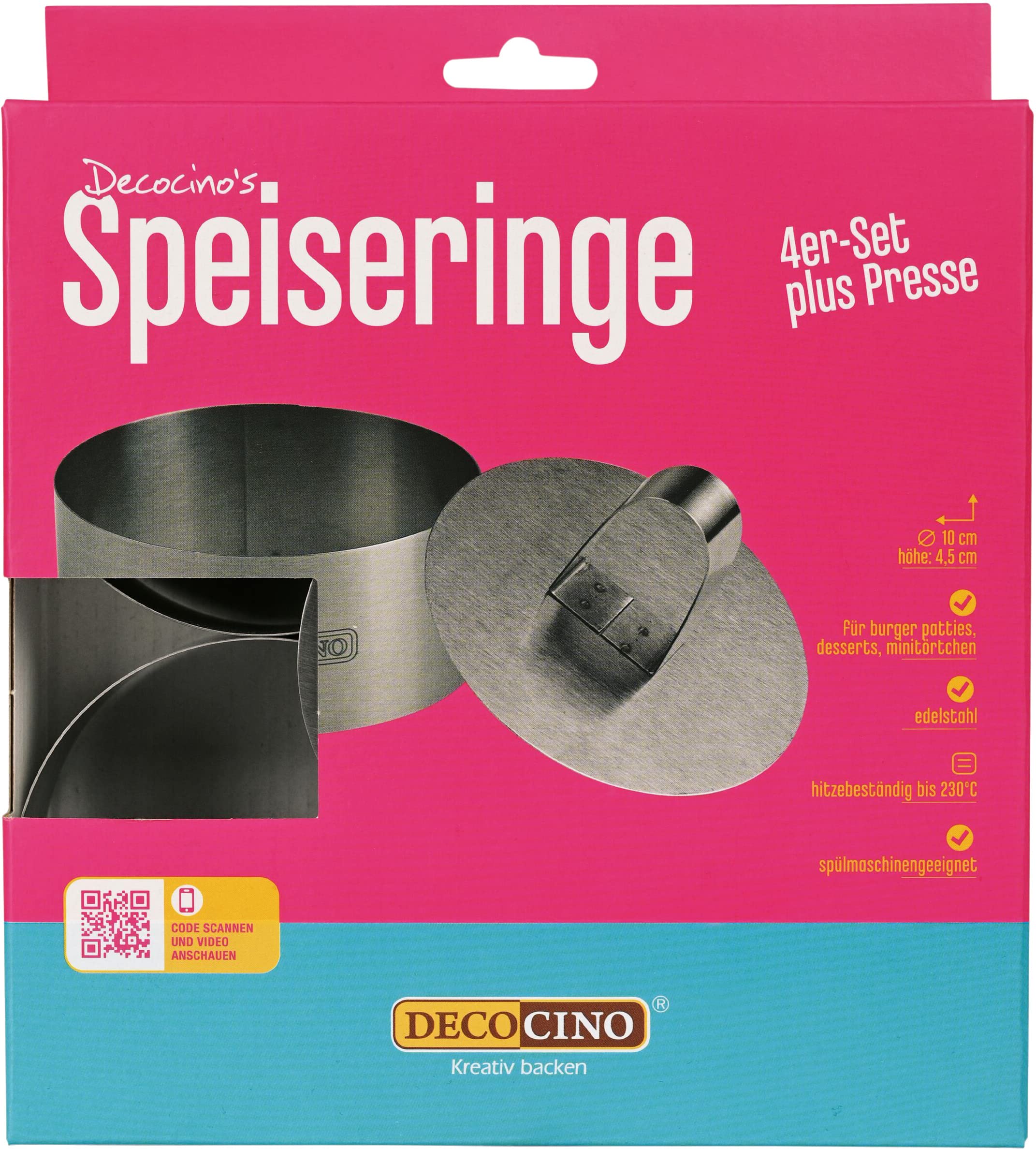 Kuchenringe,4 Stück Cooking Ring Dessertringe Und Speiseringe Mousse Ringe Spülmaschinengeeignet