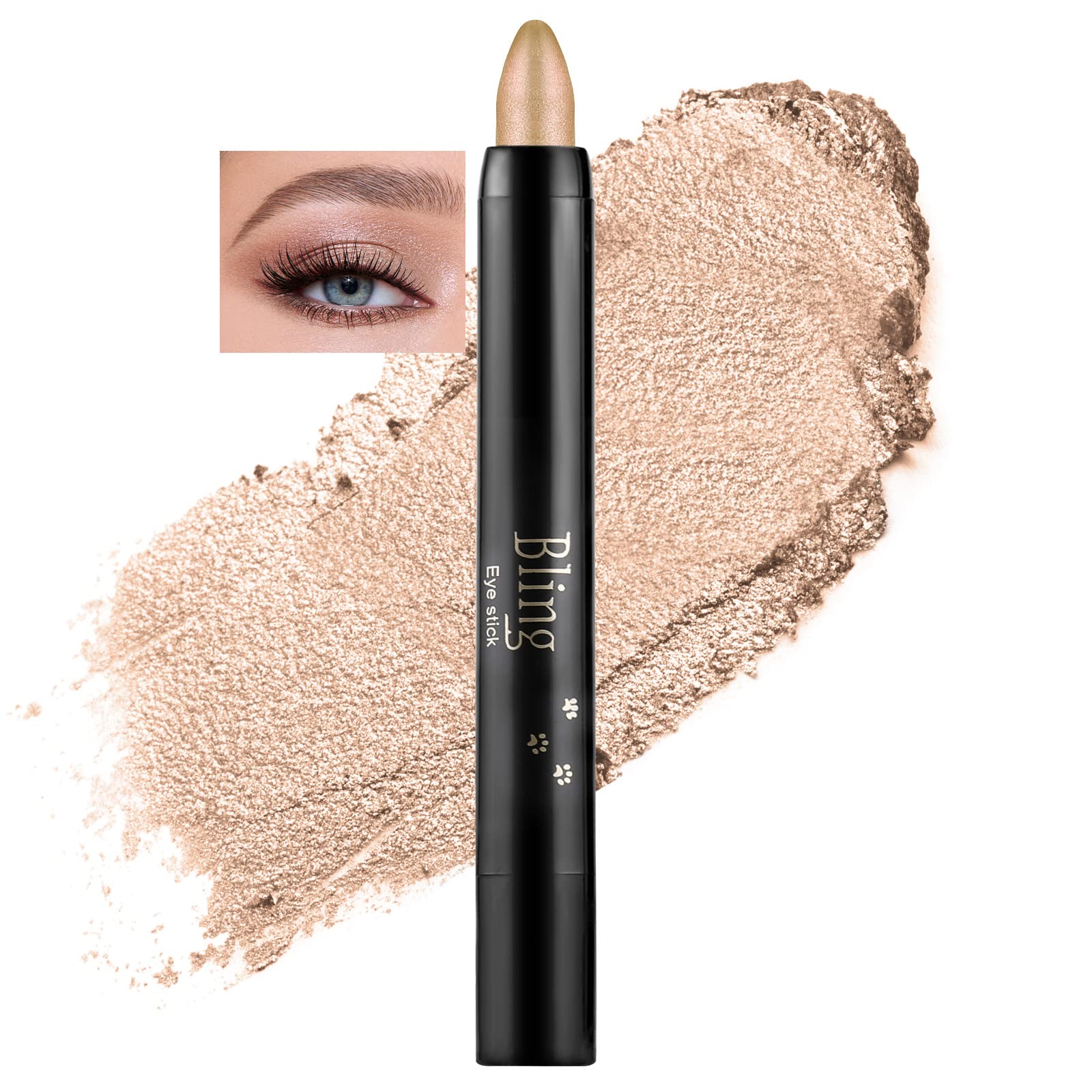 Boobeen Eyeshadow Pencil Crayon Wasserfester Lidschattenstift Shimmer Cream Eyeshadow Pen Erstellen Sie glitzerndes Augen-Make-up, einfach zu verwenden (15#)