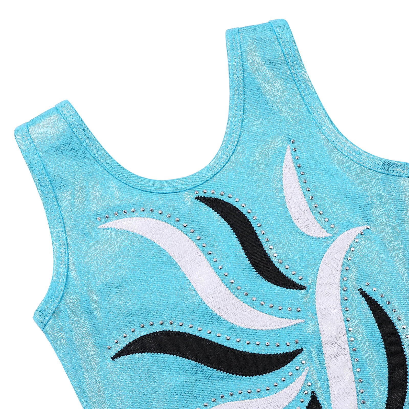Justaucorps de gymnastique pour filles avec short et bandeau à cheveux pour filles de 3 à 14 ans