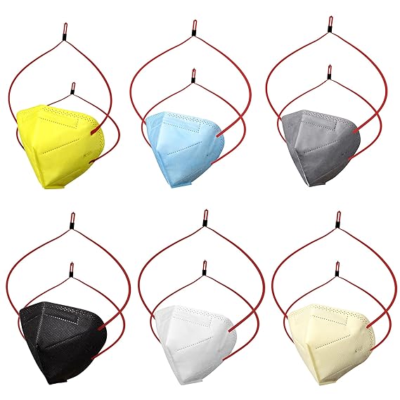 Ivaan Non Woven Fabric Reusable Mask for Unisex (Multicolor, Without Valve)- 6 Pieces