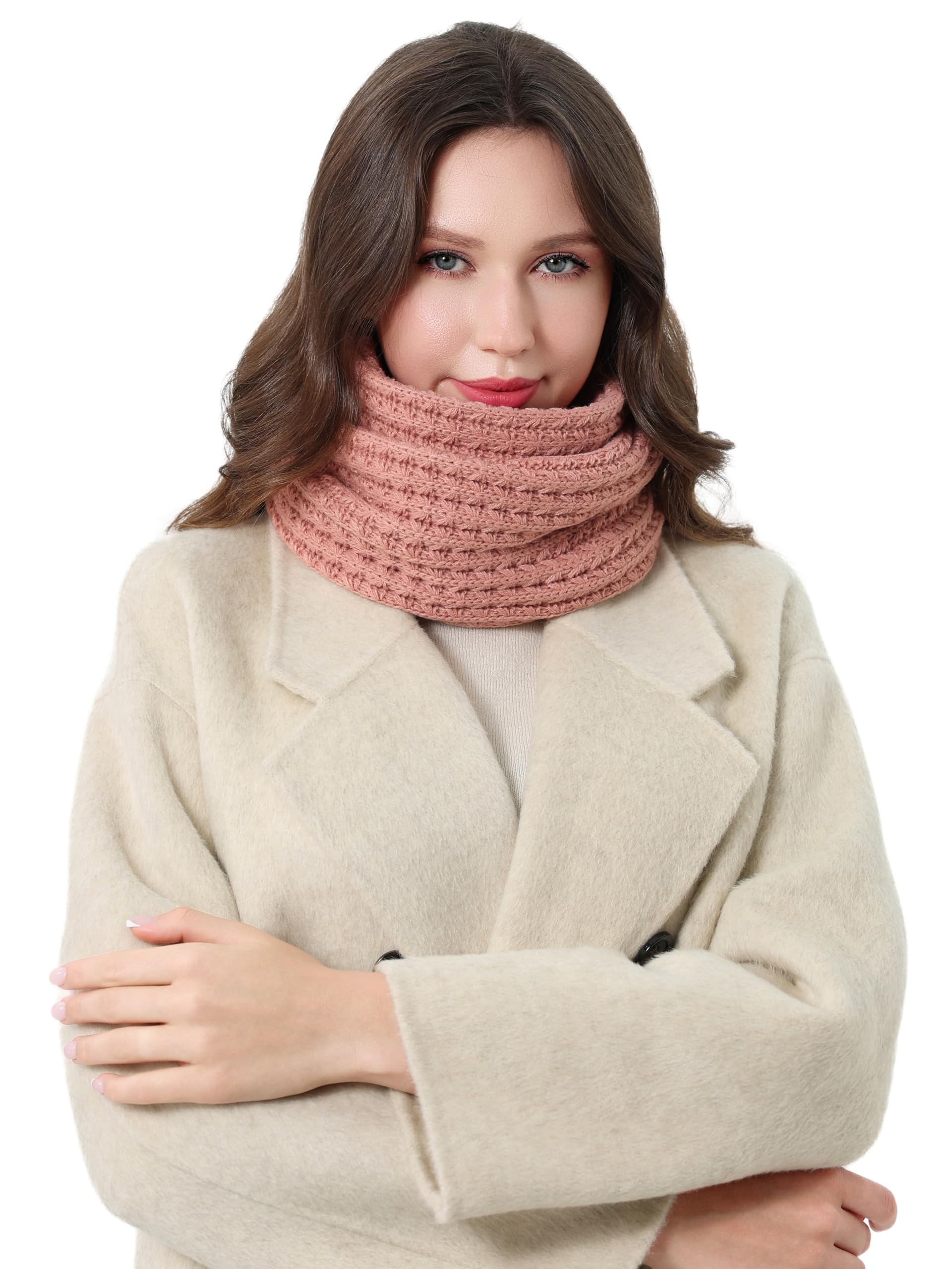 DonDon Schal Damen Winter Winterschal Strickschal Loop Schal Schlauchschal