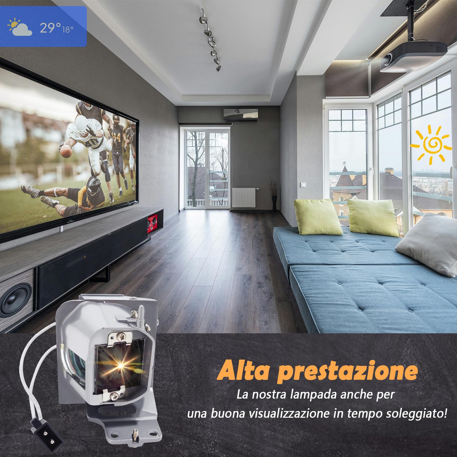 MC.JK211.00B MCJK21100B A+ Qualità Lampada Lampadina per proiettore di ricambio con custodia Compatibile con Acer S1283E S1283HNE S1383WHNE H6517ST H6517BD