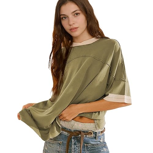 Songling Womens 3/4 Length Sleeve Casual Loose Fit Summer Tee