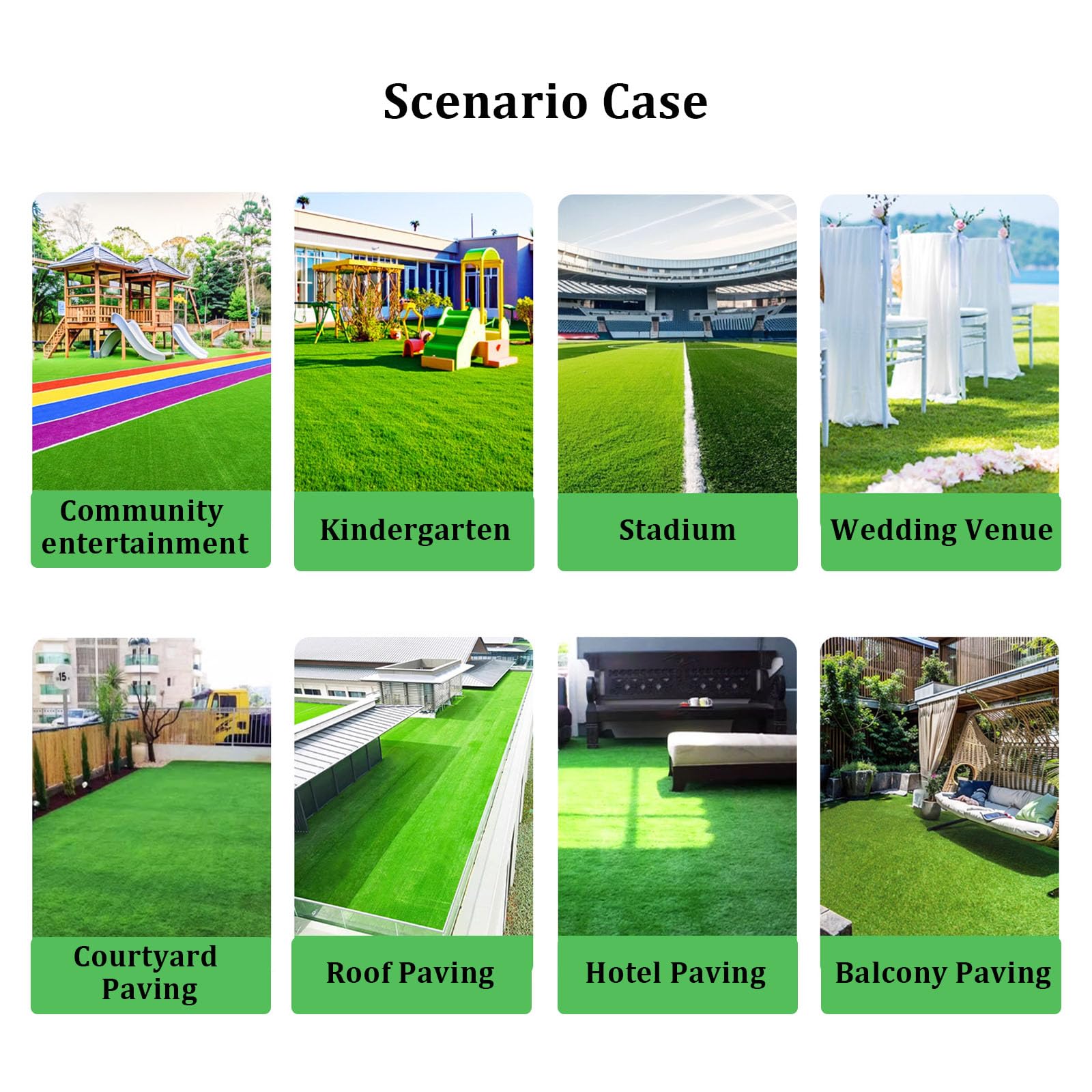 Tappeto di Erba Artificiale Verde Realistico per Esterni, in Erba Sintetica, 150 x 500 cm, Ideale per Giardini, patii, progetti di paesaggistica e Resistente ai Raggi UV.