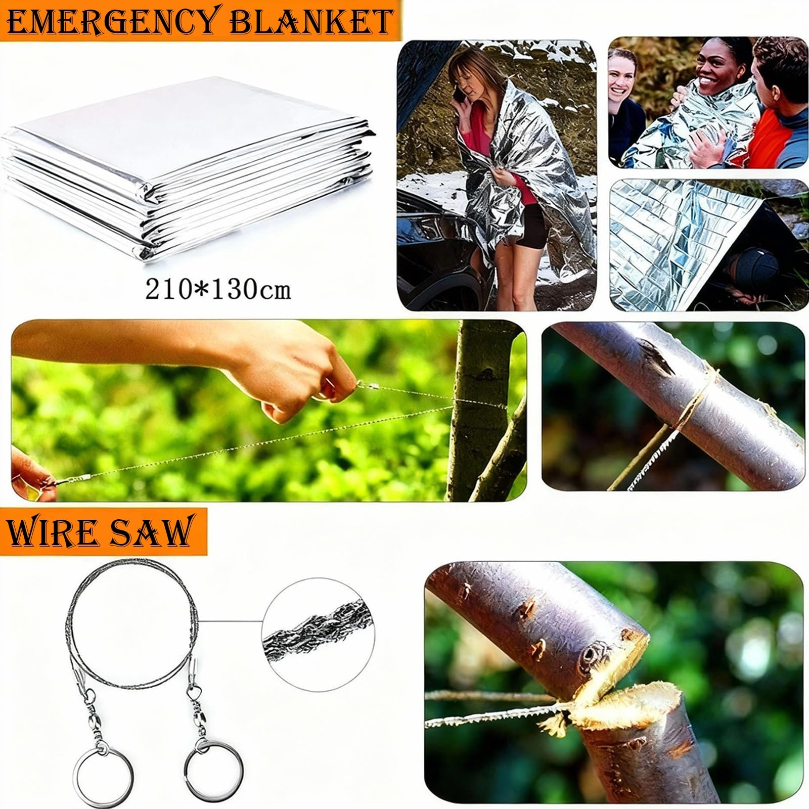32-in-1 Überlebensset für Männer, Notfall-Ausrüstung Geschenk für Vater Ehemann - Camping Angeln Jagd, Praktisches Gadget & Zubehör