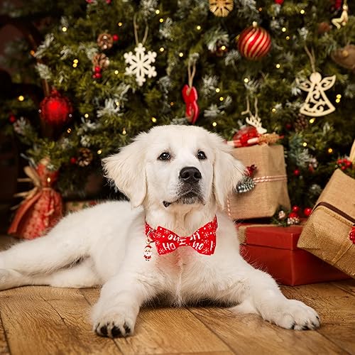 Miniatura 2 de ADOGGYGO Collares de Navidad para perros con pajarita, collar ajustable de Navidad para perros pequeños, medianos y grandes, collares de Navidad